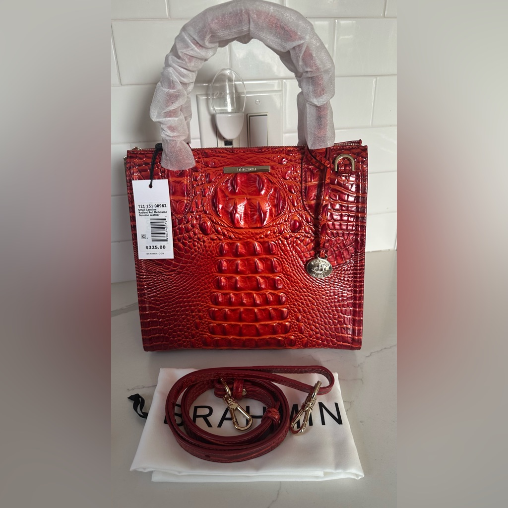 Brahmin Small Caroline Radiant Red Melbourne Genuine Leather